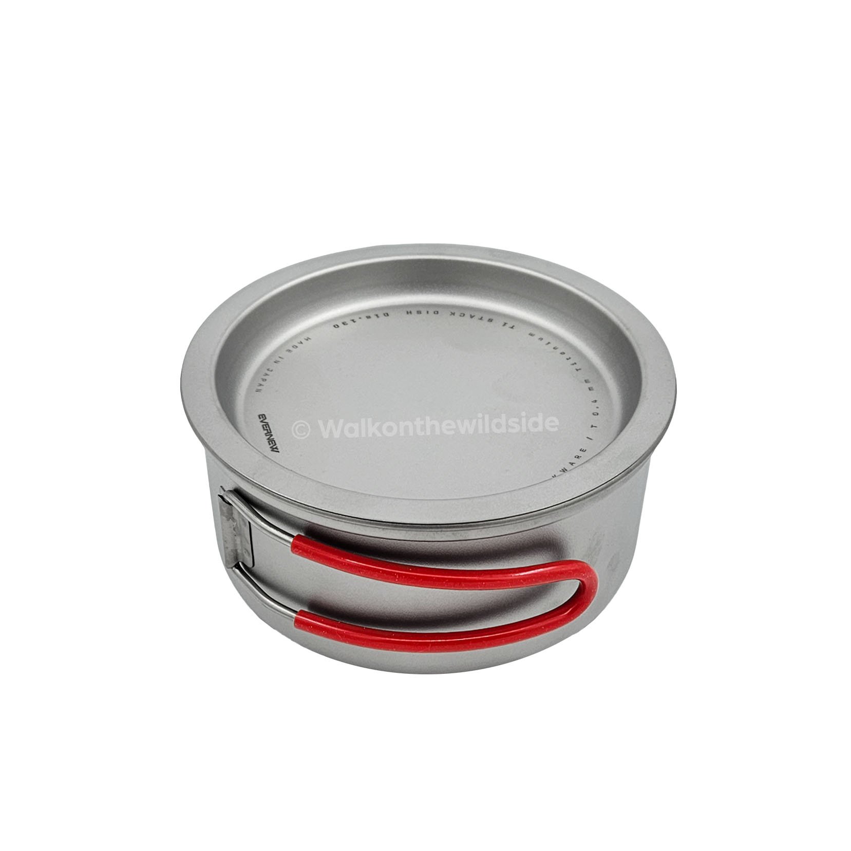 Evernew Ti Ul Pot 0,6l mit Stack Dish darauf gesetzt